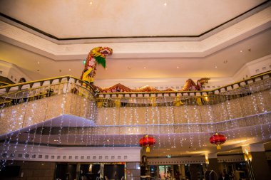 Chinese New Year Tradition show event, shot is selective focus with shallow depth of field. Photo taken on 27 January 2017 at Cairo Egypt