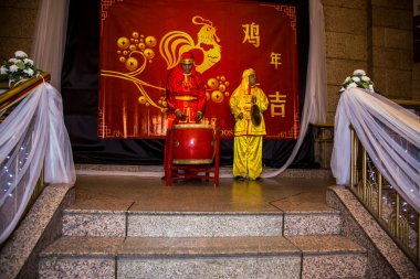Chinese New Year Tradition show event, shot is selective focus with shallow depth of field. Photo taken on 27 January 2017 at Cairo Egypt