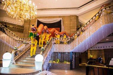 Chinese New Year Tradition show event, shot is selective focus with shallow depth of field. Photo taken on 27 January 2017 at Cairo Egypt