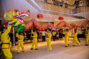 Chinese New Year Tradition show event, shot is selective focus with shallow depth of field. Photo taken on 27 January 2017 at Cairo Egypt