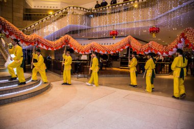 Chinese New Year Tradition show event, shot is selective focus with shallow depth of field. Photo taken on 27 January 2017 at Cairo Egypt