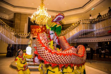 Chinese New Year Tradition show event, shot is selective focus with shallow depth of field. Photo taken on 27 January 2017 at Cairo Egypt