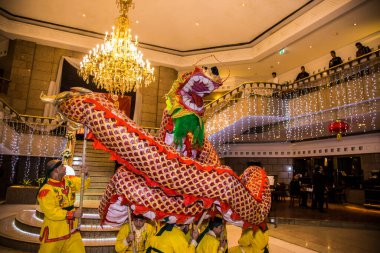 Chinese New Year Tradition show event, shot is selective focus with shallow depth of field. Photo taken on 27 January 2017 at Cairo Egypt