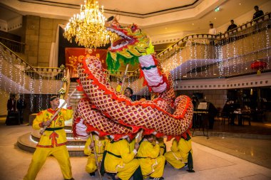 Chinese New Year Tradition show event, shot is selective focus with shallow depth of field. Photo taken on 27 January 2017 at Cairo Egypt