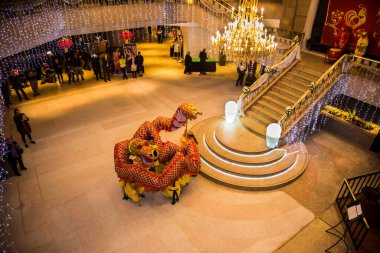 Chinese New Year Tradition show event, shot is selective focus with shallow depth of field. Photo taken on 27 January 2017 at Cairo Egypt