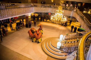 Chinese New Year Tradition show event, shot is selective focus with shallow depth of field. Photo taken on 27 January 2017 at Cairo Egypt