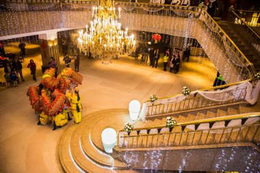 Chinese New Year Tradition show event, shot is selective focus with shallow depth of field. Photo taken on 27 January 2017 at Cairo Egypt