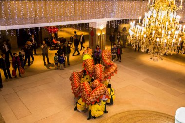 Chinese New Year Tradition show event, shot is selective focus with shallow depth of field. Photo taken on 27 January 2017 at Cairo Egypt