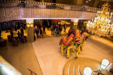 Chinese New Year Tradition show event, shot is selective focus with shallow depth of field. Photo taken on 27 January 2017 at Cairo Egypt