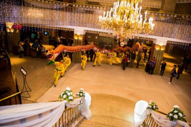 Chinese New Year Tradition show event, shot is selective focus with shallow depth of field. Photo taken on 27 January 2017 at Cairo Egypt