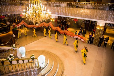 Chinese New Year Tradition show event, shot is selective focus with shallow depth of field. Photo taken on 27 January 2017 at Cairo Egypt