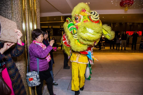 Chinese New Year Tradition show event, shot is selective focus with shallow depth of field. Photo taken on 27 January 2017 at Cairo Egypt