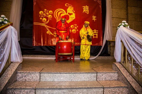 Chinese New Year Tradition show event, shot is selective focus with shallow depth of field. Photo taken on 27 January 2017 at Cairo Egypt