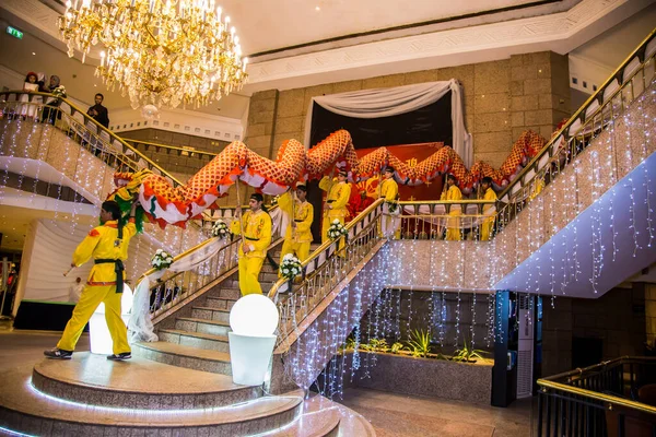 Chinese New Year Tradition show event, shot is selective focus with shallow depth of field. Photo taken on 27 January 2017 at Cairo Egypt