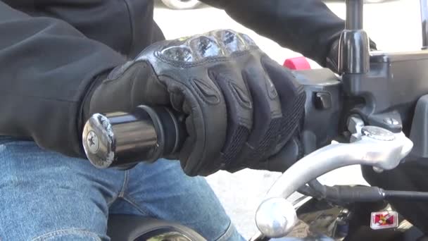 Full Video Footage Motorcycle Safety Gear Speed Start Taken July — Stockvideo
