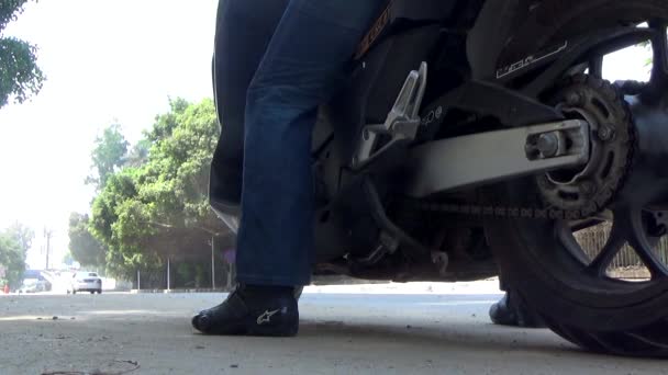 Full Video Footage Motorcycle Safety Gear Speed Start Taken July — Stock video