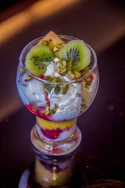 Food Photography, ice cream dessert shot, photo is selective focus with shallow depth of field, taken at Cairo Egypt