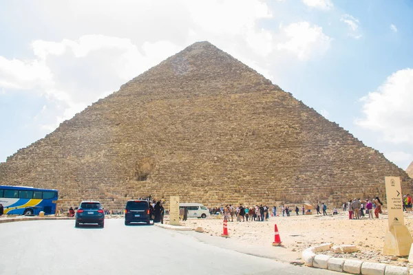 Archeologická Fotografie Velká Pyramida Gíze Cheops Pyramida Foto Selektivní Zaměření — Stock fotografie