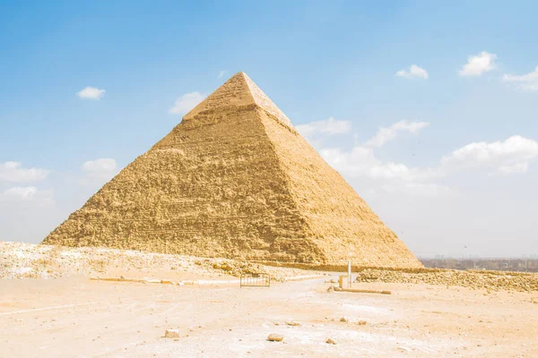 Fotografia Archeologiczna Wielkie Piramidy Gizie Piramida Chephren Zdjęcie Jest Selektywne — Zdjęcie stockowe
