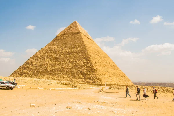 Fotografía Arqueológica Grandes Pirámides Giza Pirámide Chephren Foto Enfoque Selectivo — Foto de Stock