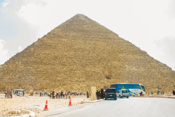 Arkeologi Fotografi Stora Pyramiderna Giza Cheops Pyramid Foto Selektivt Fokus — Stockfoto