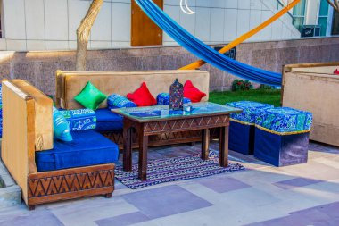 Ramazan çadırı dekorasyon fotoğrafçılığı, fotoğraf seçici odak alan derinliği sığ. Kahire Mısır 'da çekildi