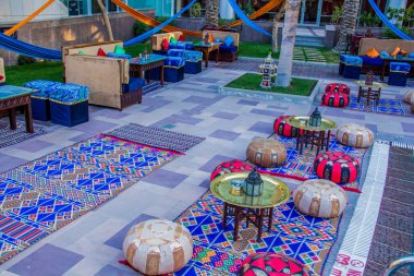 Ramazan çadırı dekorasyon fotoğrafçılığı, fotoğraf seçici odak alan derinliği sığ. Kahire Mısır 'da çekildi