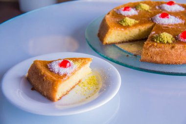 Ramazan ayı oryantal tatlı fotoğrafçılığı, fotoğraf, sığ alan derinliği ile seçici bir odak noktası. Kahire Mısır 'da çekildi