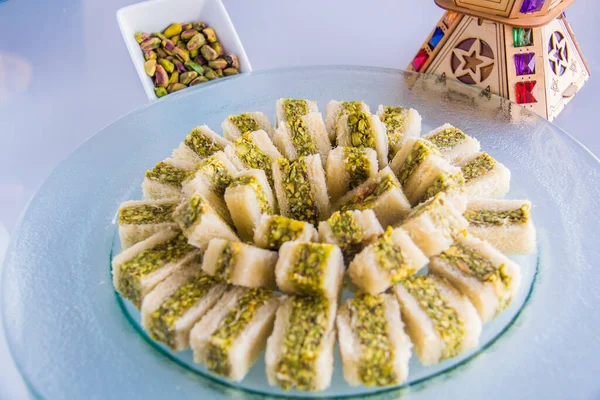 Ramadan Oriental Dessertfotografering Foto Selektiv Fokusering Med Liten Dybde Feltet – stockfoto