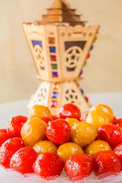 Ramadan Oriental Desszert Élelmiszer Fotózás Fénykép Szelektív Fókusz Sekély Mélysége Stock Kép