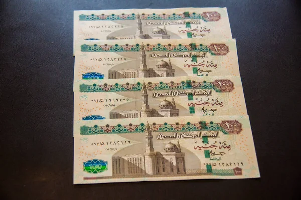 Egyiptomi Pénz Egyiptomi Font Lövés Szelektív Fókusz Sekély Mélységű Területen — Stock Fotó