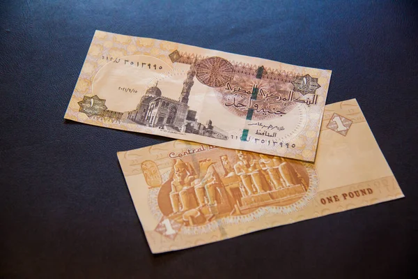 Egyptské Peníze Egyptská Libra Výstřel Selektivní Zaměření Mělkou Hloubkou Pole — Stock fotografie