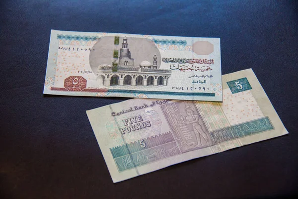 Egyptské Peníze Egyptská Libra Výstřel Selektivní Zaměření Mělkou Hloubkou Pole — Stock fotografie
