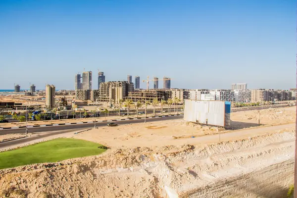 Editorial New Alamein Towers Construction Photo Shot Selective Focus Shallow — Foto Stock