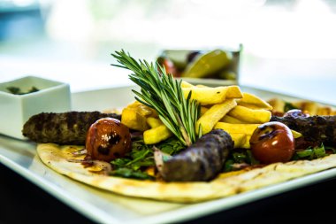 Yemek fotografı, fotoğraf, yüzeysel derinlikte seçici bir odak. Kahire 'deki Sheraton Oteli' nde çekildi.