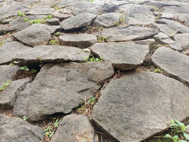 Değişik boyutlarda ve şekillerde düz ve kayalık zemin yüzeyi