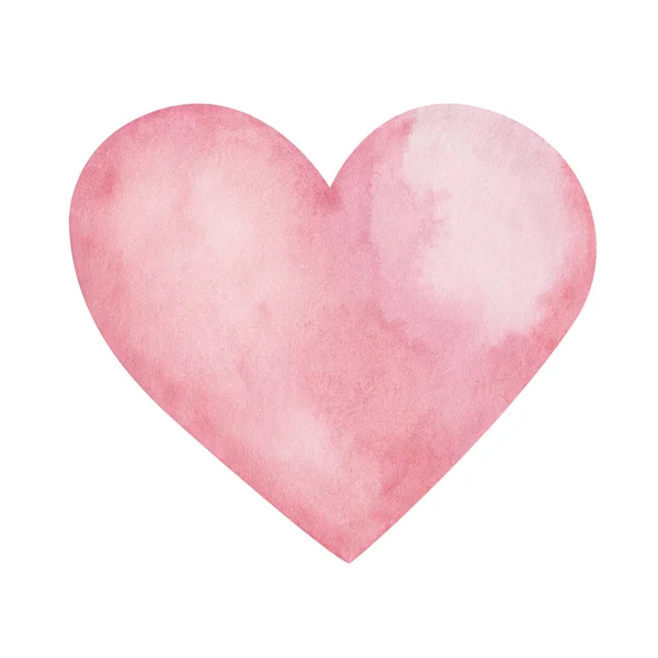 Illustration Aquarelle Coeur Rose Peint Main Avec Dégradé Isolé Sur — Photo