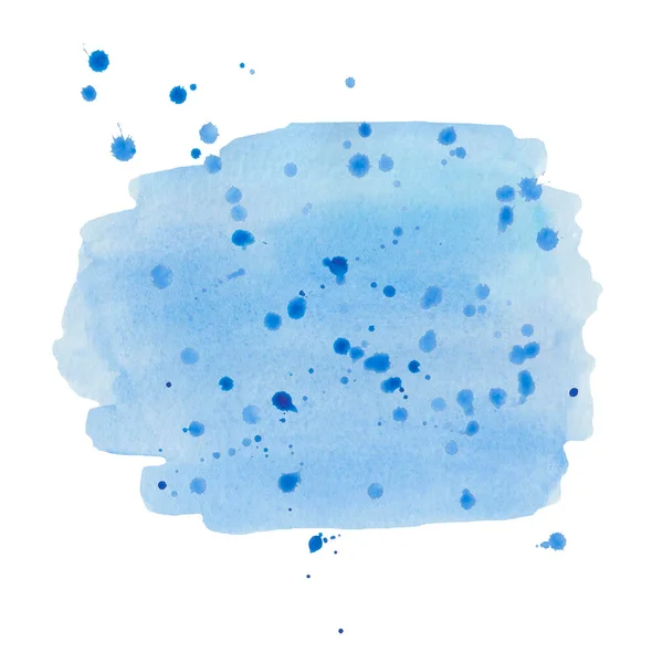 Ilustração Aquarela Pintados Mão Mancha Pincel Azul Mancha Spray Fundo — Fotografia de Stock