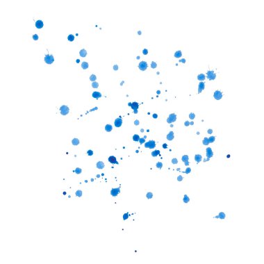 El boyası, mavi fırça lekesi, leke, sprey. Deniz soyut geçmişi. Yaz suyu, deniz, okyanus, gökyüzü. Kış karı. Parmak izi, poster ve kartlar için beyaz ataç sanatında izole edilmiş.