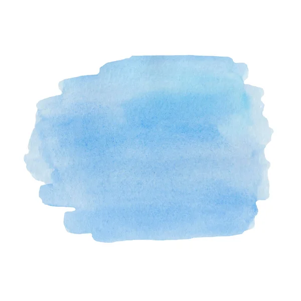 手の水彩画は 海などの塗料で抽象的な青のブラシの汚れを描いた 単純な抽象的背景形式 印刷物 ポスター はがきのための分離されたクリップアート要素 — ストック写真