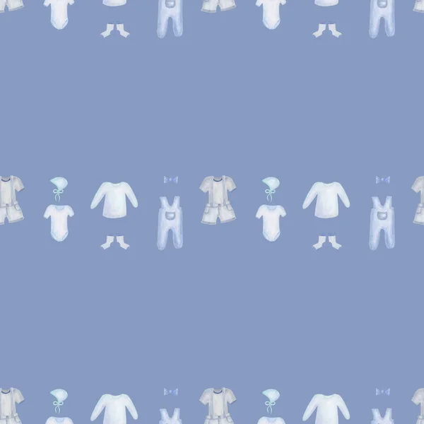 Patrón Sin Costura Acuarela Ilustración Pintada Mano Ropa Infantil Pantalones —  Fotos de Stock