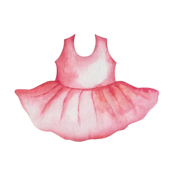 Ilustração Aquarela Vestido Pintado Mão Rosa Camiseta Sem Mangas Saia — Fotografia de Stock
