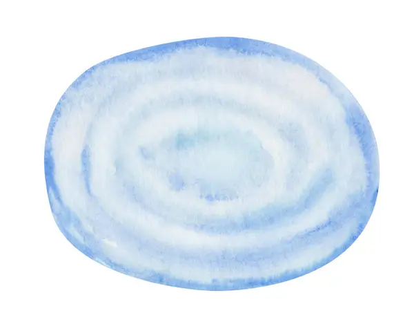 Akvarell Illusztráció Kézzel Festett Kék Fehér Víz Körökben Tenger Óceán Stock Kép