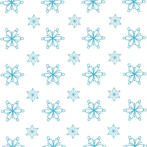 Modèle Simple Sans Couture Flocon Neige Noël Sur Fond Blanc — Image vectorielle