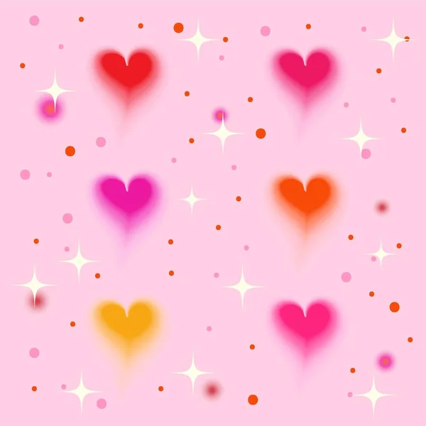 Cute texture background of multicolored hearts on pink background. Holiday design for valentine's day, birthday, mother's day, female, wallpaper, background, postcard.  