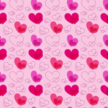 Kusursuz el yapımı kalpler, arka plan, duvar kağıdı, kağıt, ambalaj, kumaş, tekstil için Viva Magenta tasarımı motifi çizer. Sevgililer Günü, Anneler Günü, Doğum günü, Düğün.