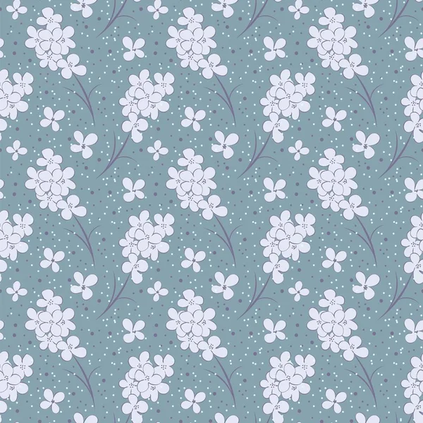 Motif Floral Sans Couture Fleurs Printanières Simples Sur Fond Neutre — Image vectorielle