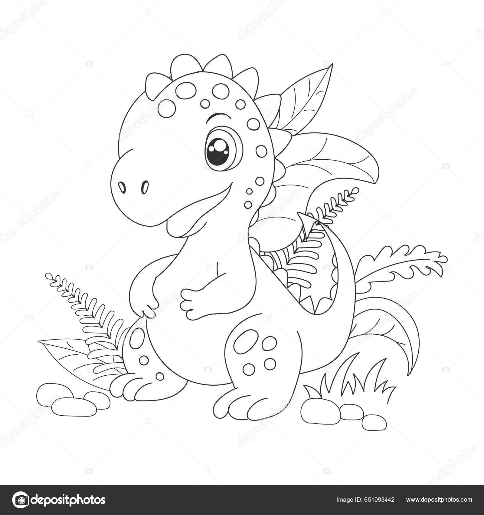 Dinossauro De Desenho Animado Em Um Fundo Da Ilustração Vetorial