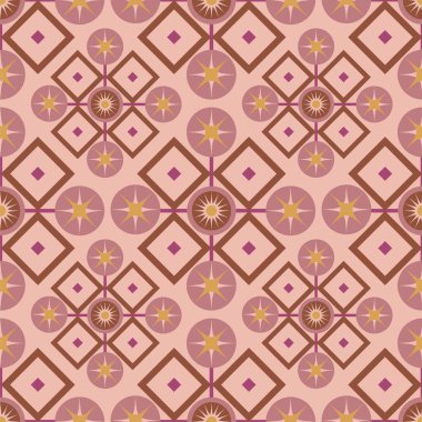 Soyut geometrik dikişsiz desen süsü. Arkaplan tasarımı, duvar kağıdı, kumaş, baskı, dekoratif unsur. Etnik tarzda modern trend, boho. Vektör illüstrasyonu. 