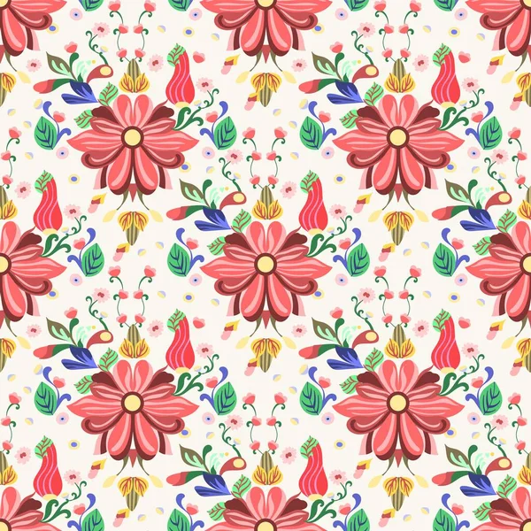 Patrón Floral Sin Costuras Art Deco Ornamento Boho Con Flores — Archivo Imágenes Vectoriales